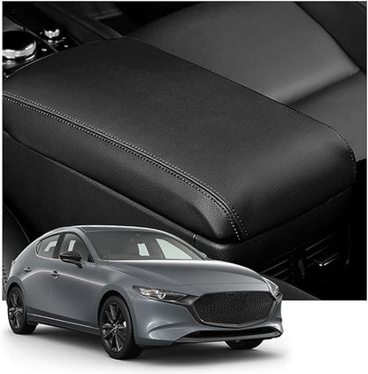LFOTPP Armrest Cover for 2019-2026 Mazda Mazda3 Sedan/Hatchback Mazda Mazda3 Accessories Center Console Cover Arm Rest Protector Middle Lid Pad Protector PU Leather, Anti-Scratch,Non-Slip