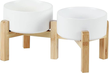 Ceramic Raised Double Bowls Set