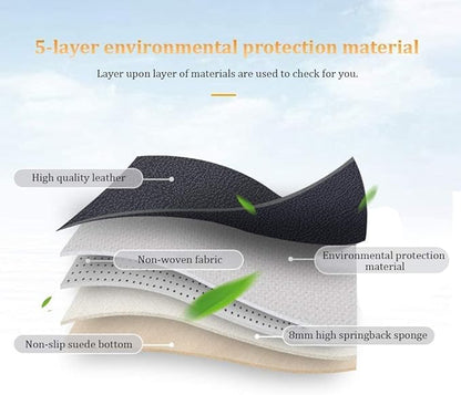 Custom Luxury Leather Car Floor Mats Fit for 98% Sedan SUV Sports Trunks All Weather Protection Floor Vehicle Pads Carpets (Black+Beige Edge)