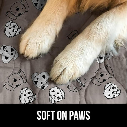 GORILLA GRIP Washable Puppy Pads, 18x12, Slip Resistant Dog Crate Mat, Waterproof Cloth Pee Pad for Training Puppies in Playpen, Reusable Pet Incontinence Blanket, Protects Sofa, Dog Faces