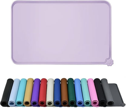 Reopet Waterproof Pet Feeding Mat with High Raised Edges, Heavier and Thicker Placemats for Cat Dog Water Bowl with BPA Free, Dogs Cats Food Mats for Messy Drinkers to Prevent Spill and Protect Floors