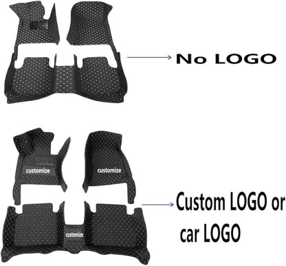 KaiLaiCarCustom Automotive Car Floor Mats for 99.99% Sedan SUV Sports Car Men Women Protection Full Coverage Pads Anti-Slip Leather Floor Lining (Wine Red Mat Beige Line, A - Diamond)