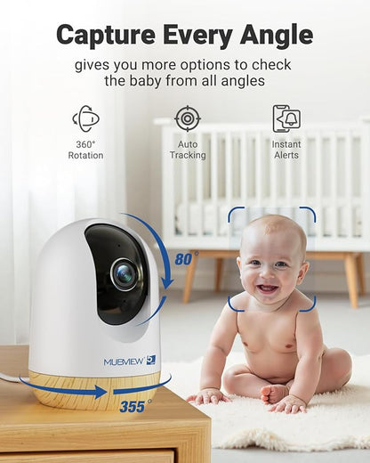 MUBVIEW 5MP Plug-in Indoor Security Camera no Subscription, 5/2.4G WiFi Pet Cam