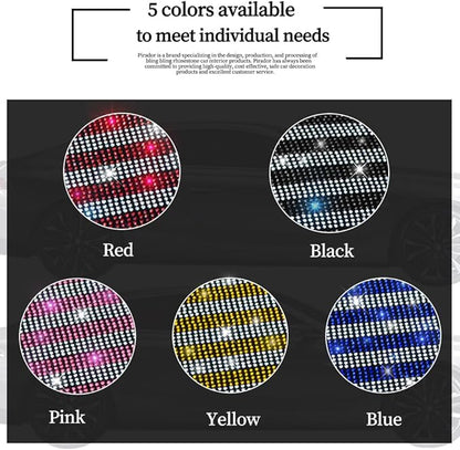 Bling Bling Rhinestones Car Pillow Headrest Auto Seat Headrest Cushion with Bling Rhinestone Automotive Accessories for Women Ladies and Girls Car Seat Pillow for Driver White-Pink 2Pcs
