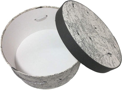 Sarah's Hat Boxes Classic Travel Hat Box – 11" x 5.5" (Dia. x Ht.) Handmade in USA – Odorless Non-Toxic Adhesive, Cording Handle – Premium Storage for Hats & Accessories
