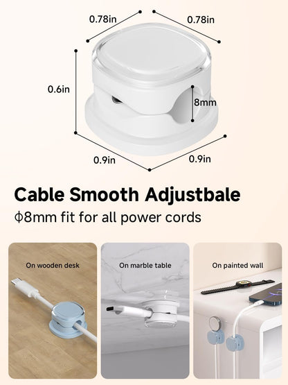 Magnetic Cable Clips, Adjustable Cord Holder Management, Adhesive Wire Keeper Organizer for Home Office Desk Phone PC Car Wall Desktop Nightstand Appliance (9-PCS White & Blue)