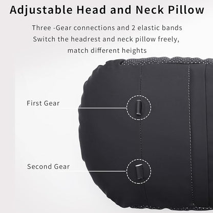 Car Headrest & Lumbar Support Set,Premium Skin-Feeling Napa Leather Soft and Comfortable Headrest,Car Seat Headrest Pillow Waist Support Car Interior Accessories for Driving Home Office