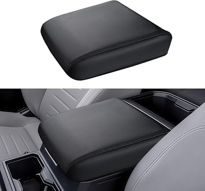 INTGET Center Console Cover for 2026 Toyota Tacoma Accessories 2024 2025 & 2025 2026 4Runner Accessories Leather Car Middle Armrest Arm Rest Box Lid Seat Protector Cushion(Black Stitches, 2024+)