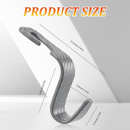 4PCS Car Seat Headrest Hook, Plastic Auto Back Seat Hanger Hooks, Multi-Functional Stylish Seat Hooks, Universal Car Interior Headrest Hanger Storage Accessories for Purse Coats Handbag (Gray)