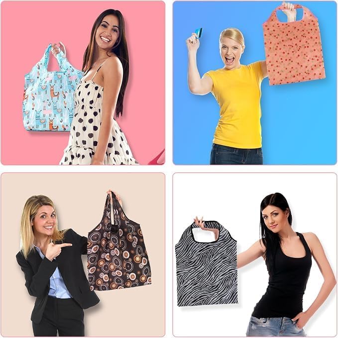 Reusable Floral Grocery Bag 35 Pack Foldable Machine Washable Bag