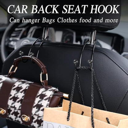 SAVORI Auto Hooks Bling Car Hangers Organizer Seat Headrest Hooks Strong and Durable Backseat Hanger Storage Universal for SUV Truck Vehicle 2 Pack (Black A)