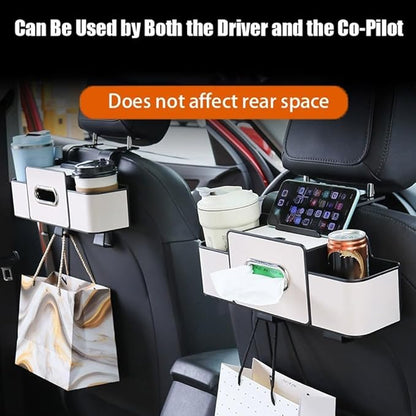 Car Organizers and Storage Box, Multifunctional Car Seat Back, Backseat Organizer, For Hold Phones, Snacks, Drinks, And Handbags (Black)