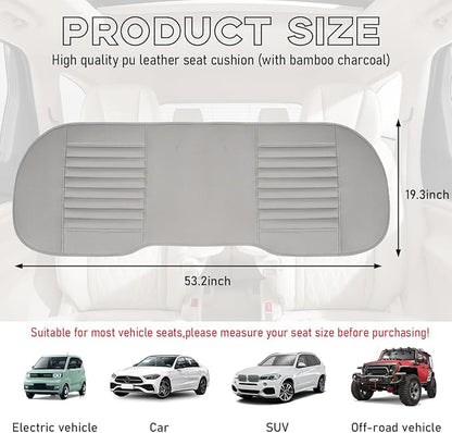 Car Back Seat Cover, Breathable PU Leather Rear Seat Cushion Protector with Storage Bag, Rear Bench Cover Pad Fits for 95% Vehicle, Universal Interior Car Accessories (Beige, Rear)