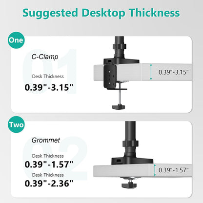 WALI Triple Monitor Mount, 3 Monitor Desk Mount with Premium Gas Spring Arm for Screens up to 27 inch, Multiple Monitors Stand with Tilt, Swivel, Rotation, Mounting Holes 75/100 mm, Black