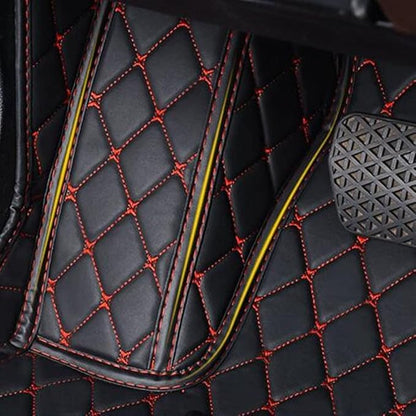 Custom Making Car Floor Mats Compatible with Audi BMW Mercedes-Benz Toyota Lexus Honda Infiniti Nissan Hyundai Kia All Models 2005-2026 (Black Red)