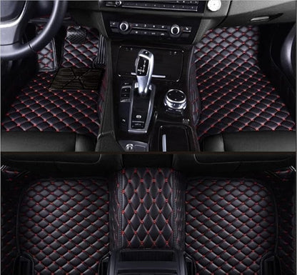 Custome Car Mats Accessories All Weather Floor mats Compatible with Automotive Floor Mats Passenger car mats (Black red)