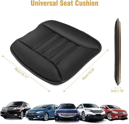 Tsumbay Car Seat Cushion, Memory Foam Seat Cover with Non-Slip Bottom, Universal Fit for Cars, Homes, and Offices - Soft and Comfortable, Black