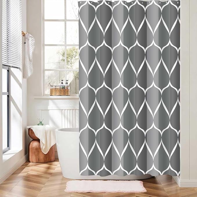 MCCKTIU Gray Shower Curtain RV Shower Curtain Grey Modern Bathroom Shower Curtains Waterproof Fabric Machine Washable Shower Curtains 47 x 64 Inches