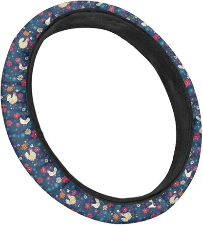 AFPANQZ Cute Polka Chicken Car Steering Wheel Cover Sweat Absorption Safe Driving Anti-Slip Durable Steering Wheel Protection No Smell Fashion Machine Washable Universal Purple