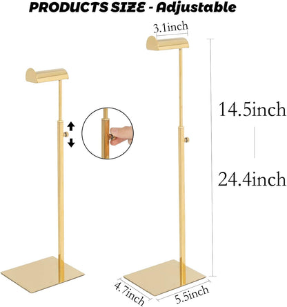 Handbag Display Stands - 2 Pack Stainless Steel Purse Display Stand Adjustable Height Hanging Hook Stands Ornament for Home Store Boutique Counter (Anti-fingerprint)