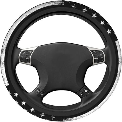 Thin Red Line Steering Wheel Cover Firefighter Steering Wheel Cover Anti-Slip Breathable Universal for 15 Inch Car 2 Pieces Car Coasters Suitable for Men Women
