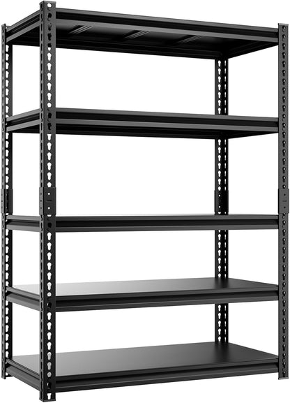 5-Tier 35" W X 18" D X 72" H Garage Shelving 2500LBS Heavy Duty Shelving Adjustable Garage Storage Shelves Metal Shelving Unit Storage Shelf Industrial Basement Storage Racks Utility Shelf