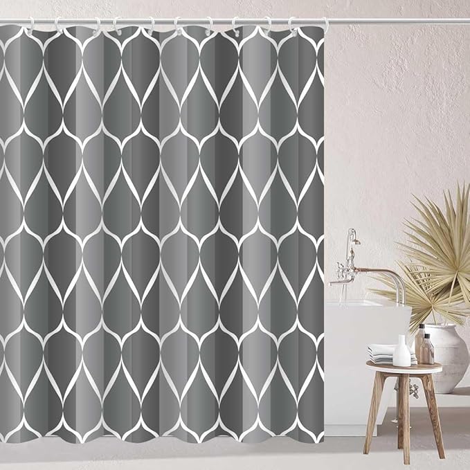 MCCKTIU Gray Shower Curtain Grey Modern Bathroom Shower Curtain Waterproof Fabric Machine Washable Shower Curtains 60 x 72 Inches
