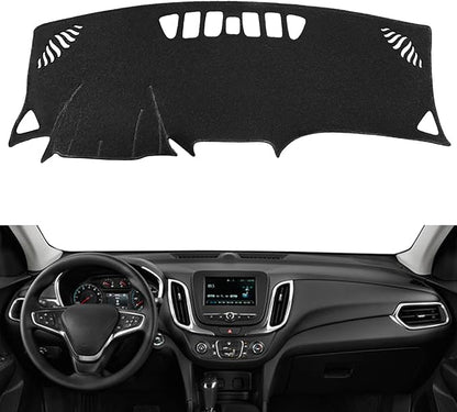 Yiz Dash Cover Mat Pad Custom Fit for Chevy Chevrolet Equinox 2018 2019 2020 2021 2022 2023 2024 Dashboard Cover Pad Cap Carpet Without Head Up Display (Black) Z10