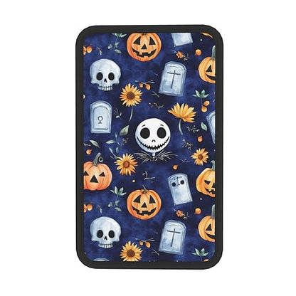 Skull Skellington Halloween Pumpkins Sunflowers Car Auto Armrest Cushion Cover Accessories Center Console Seat Box Pad Protector Universal Decoration for Most Vehicle SUV Truck