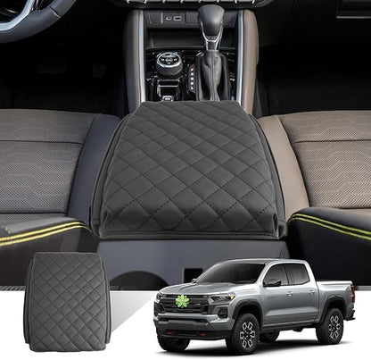 LFOTPP Armrest Cover for 2025-2026 GMC Canyon & Chevy Colorado Elevation/AT4/AT4X/Denali Accessories Center Console Cover Arm Rest Protector Middle Lid Pad Protector PU Leather, Anti-Scratch,Non-Slip