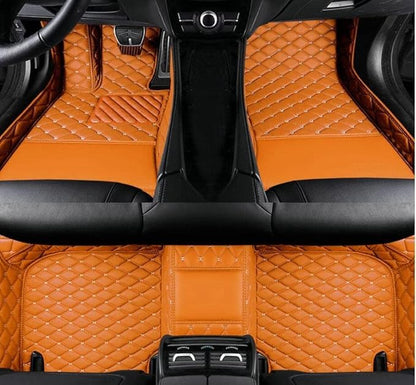 Custome Car Mats Accessories All Weather Floor mats Compatible with Automotive Floor Mats Passenger car mats (Orange)