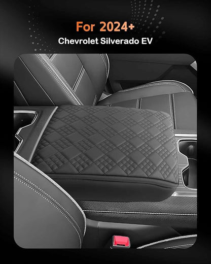 CDEFG for Chevrolet Silverado EV 2024 2025 2026 Center Console Cover Armrest Box Cover for Chevy Silverado EV (Work Truck, LT, RST) Accessories Arm Rest Protector Thickened