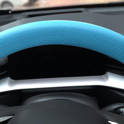 Blue Car Steering Wheel Cover: Universal RPKEY 13.5 to 15 inches Silicone Steering Cover Compatible with Most Car Models Fit for Round D Shape