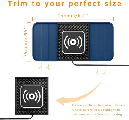 Wireless Charging Pad for Car for Chevrolet Equinox 2005-2026, DIY Trim-to-Fit Slim Non Slip Fast Charger Car Wireless Charging Pad 30CM Cable,A&30cm Type-C Plug Cable
