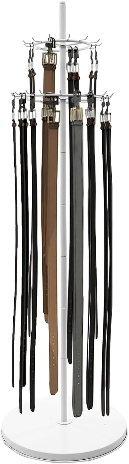 Floor Standing Belt Display, 66.1 Inch Metal Retail Tie Rack Hanger Organizer, Scarf Stand Shawls Purse Shelf for Home, Boutiques, Clothing Stores, Retail Stores