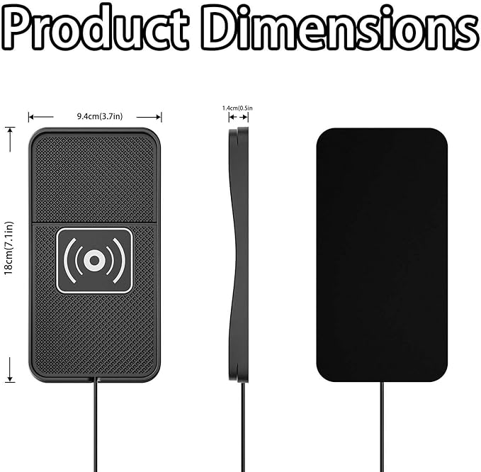 Car Wireless Charger Pad for Lexus SC 2000 2002-2010, Fast Car Wireless Charging Pad for Car Center Console, Non Slip Charging Mat,1M-Type C