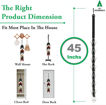 IKI Hat Organizer for Baseball Caps - Holder Closet 2Pack Each 16 Premium Clips, Good Hangers Rod, Display Wall Mount, Easy Storage Racks and Hats, Black