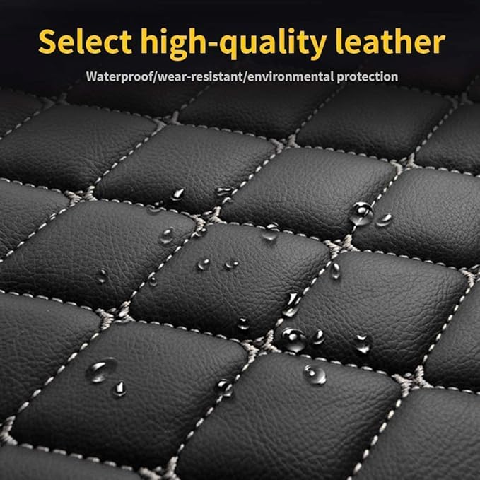 Custom Making Car Floor Mats Compatible for 2000-2025 All Mode Sedan SUV Sports Car Full Coverage Cute Pads Protection Non-Slip Leather Floor Liners (Red)