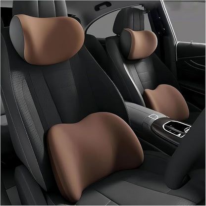 Car Lumbar Support Pillow and Car Neck Pillow Kit for Mazda MX-5 Miata 1989-2020 2021 2022 2023 2024 2025 2026, Car Seat Neck Back Rest Pillows, Ergonomic Car Seat Headrest & Lumbar Cushion