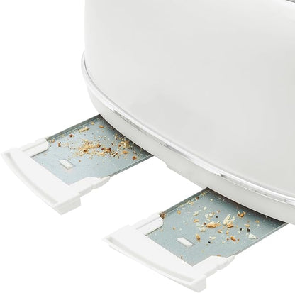 HADEN Heritage Toaster with Extra Wide Slots, Ivory & Chrome