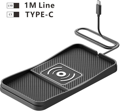 Car Wireless Charger Pad for Land Rover Discovery 2000-2004 2015-2026, Fast Car Wireless Charging Pad for Car Center Console, Non Slip Charging Mat,1M-Type C