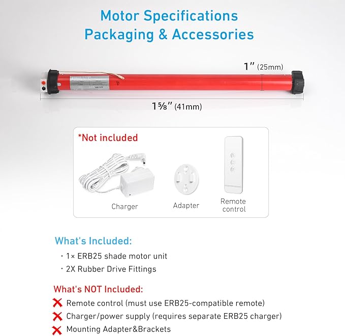 Rollerhouse ERB25 Battery Roller Shade Motor