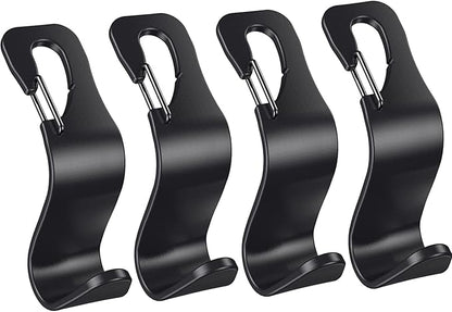 4 Pack Car Back Seat Headrest Hook Hanger for Purse Grocery Bag Handbag Hat