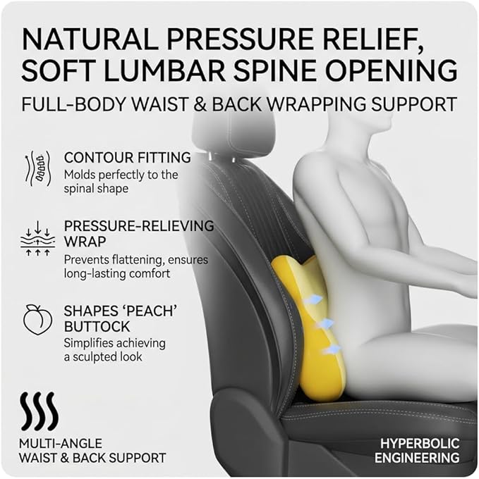 Car Headrest Pillow & Lumbar for Acura TLX 2015-2024, Car Seat Neck Pillow Back Support, Breathable All-Season Automotive Seat Cushions, 2PCS,A Black