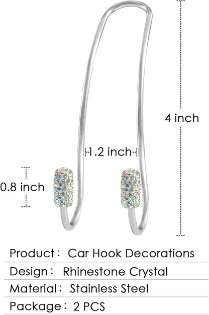 2024 Upgraded Bling Auto Hooks ,Car Hangers Organizer Seat Headrest Hooks，Bag Organizers Rack and Hanger, Heavy-duty Car Seat Hooks, Backseat Storage Hooks, Universal for SUV Truck Vehicle 2 Pack