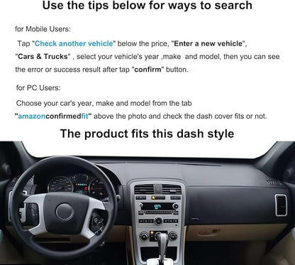 Yiz Dash Cover Mat Custom Fit for Chevrolet Chevy Equinox/Pontiac Torrent Dashboard Cover Pad Cap Carpet Potector J287 (Dark Gray)
