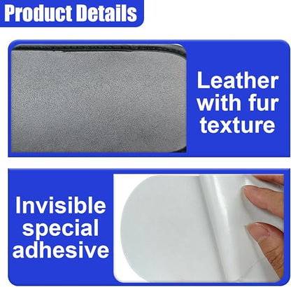 Car Door Armrest Pads, Soft Leather Memory Foam Car Center Console Pillow with Strong Adhesive, Universal Comfortable Auto Arm Rest Cushion Accessories for Elbow and Knee Support(Gray)