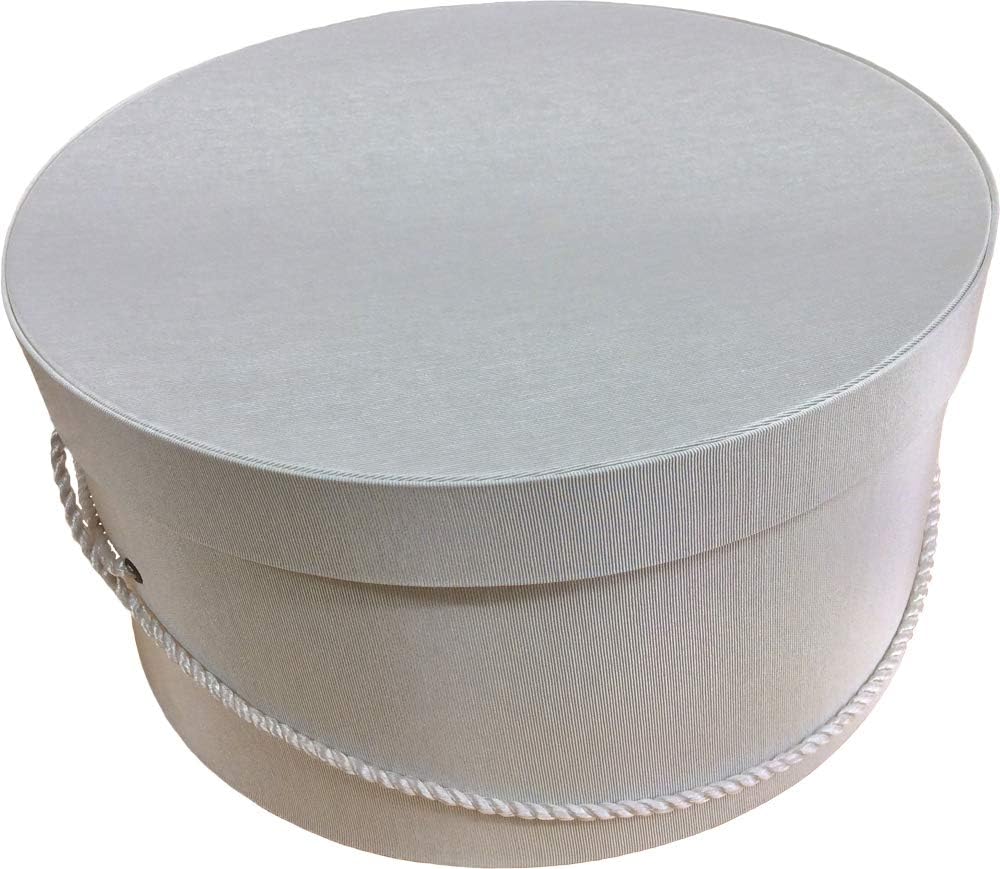 Sarah's Hat Boxes Classic Ivory Hat Box – 18.5" x 9.5" (Dia. x Ht.) Handmade in USA – Odorless Non-Toxic Adhesive, Cording Handle – Premium Storage for Hats & Accessories