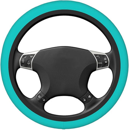 Car Steering Wheel Cover Women Men - Dark-Aqua Print 15 Inch Anti-Slip Elastic Stretch Car Wheel Cover Accessories Decor for Auto Trucks SUV Sedan Vans