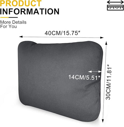Graphene Lumbar Support Pillow for Car Driving Seat Relax Soft Lower Back Support Cushion for Sofa & Gaming Chair, Comfortable Couch Cushion with Machine Washable Cover(Grey 2-Pack)